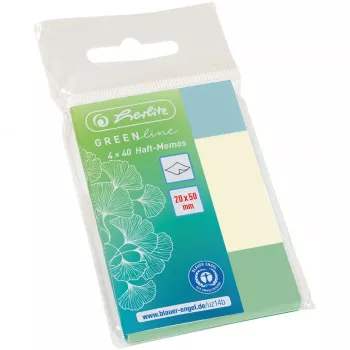 Tukšas lapiņas Herlitz 50033447 pašlīmējošas 160 loksnes zilas zaļas dzeltenas