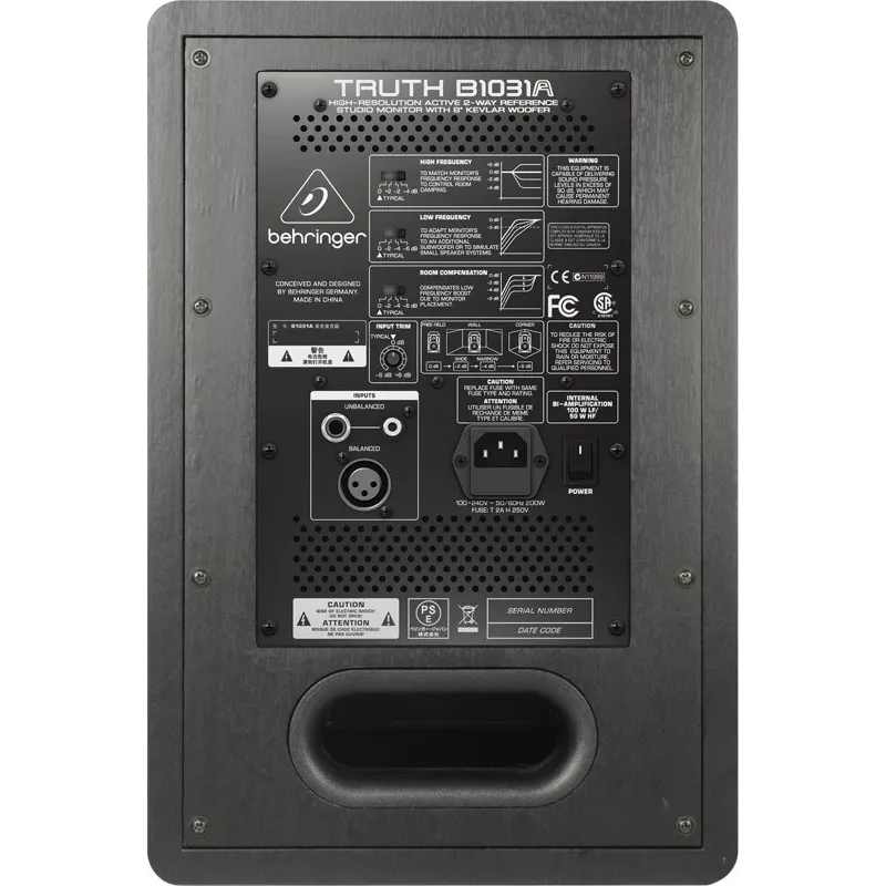 Behringer Truth B1031A 2-ceļu sudraba, dzeltena vadu 100 W
