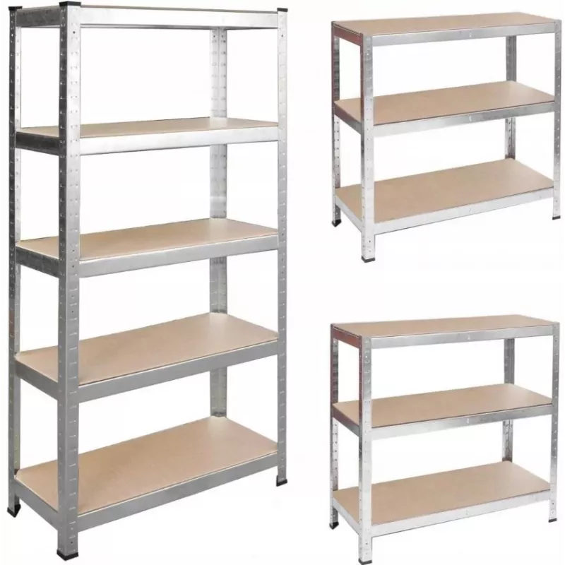 Metāla plauktu bloks sudraba krāsā 150X75X35CM