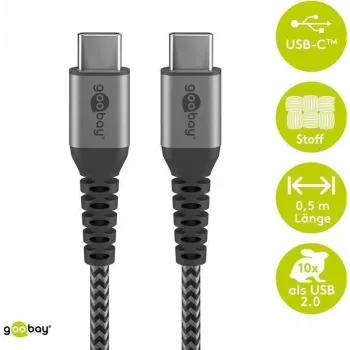 Goobay 49302 USB kabelis melns