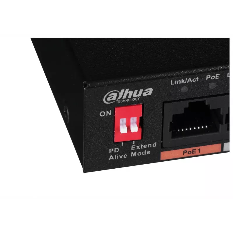 Dahua Technology PFS3006-4ET-60 Nepārvaldīts L2 Fast Ethernet (10/100) ar strāvas padevi caur Ethernet (PoE) Melns