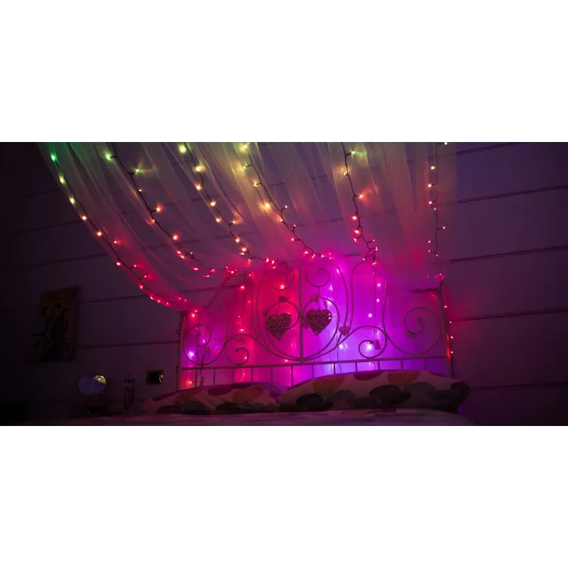 TWINKLY Strings 600 (TWS600STP-BEU) viedās Ziemassvētku eglītes gaismiņas, 600 LED, RGB, 48 m