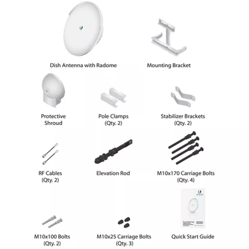Ubiquiti RocketDish 31dBi, 5GHz AC, Rocket Kit 31dBi