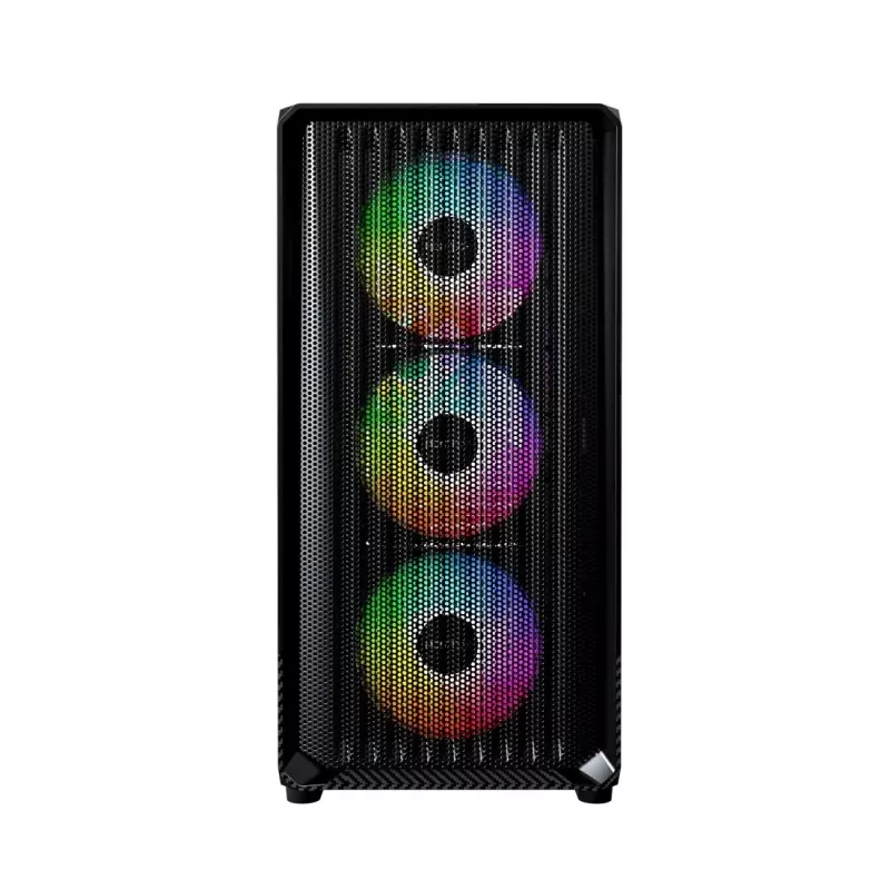 Montech X5M (B) Micro Tower PC korpuss — Micro‑ATX/Mini‑ITX, 3x120mm priekšā, 1x120mm aizmugurē, atbalsta ATX barošanas bloku, 2x3.5 collu + 4x2.5 collu, Melns