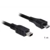 USB kabelis DeLOCK 83177 1 m Micro-USB B — Mini-USB B Melns