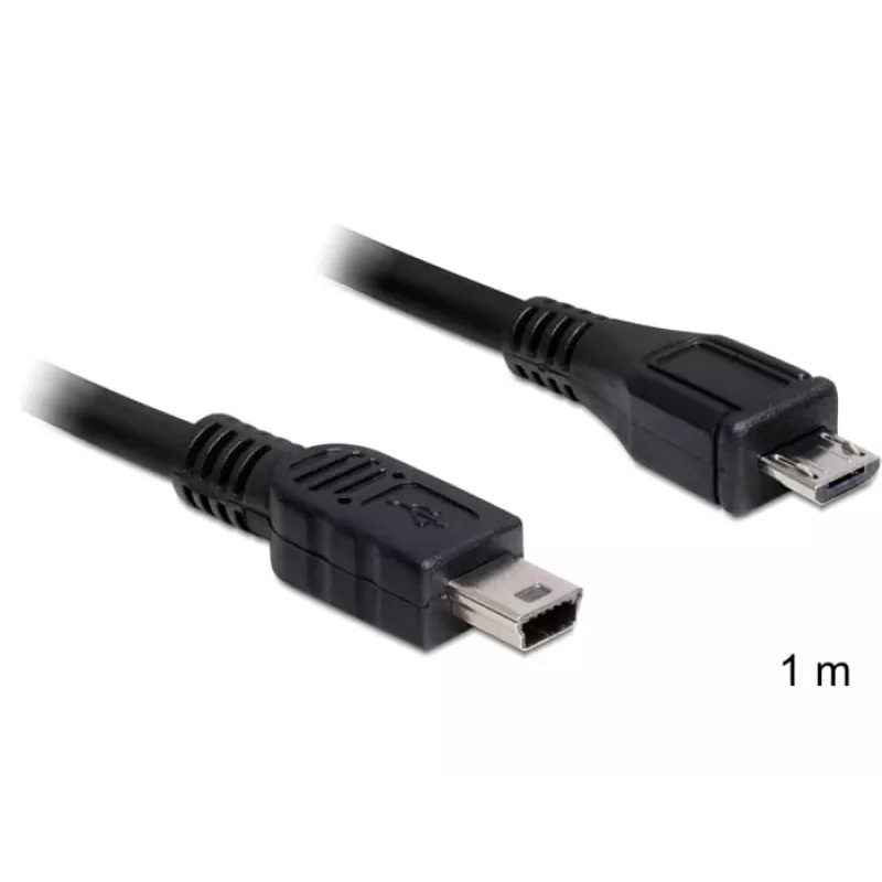 USB kabelis DeLOCK 83177 1 m Micro-USB B — Mini-USB B Melns