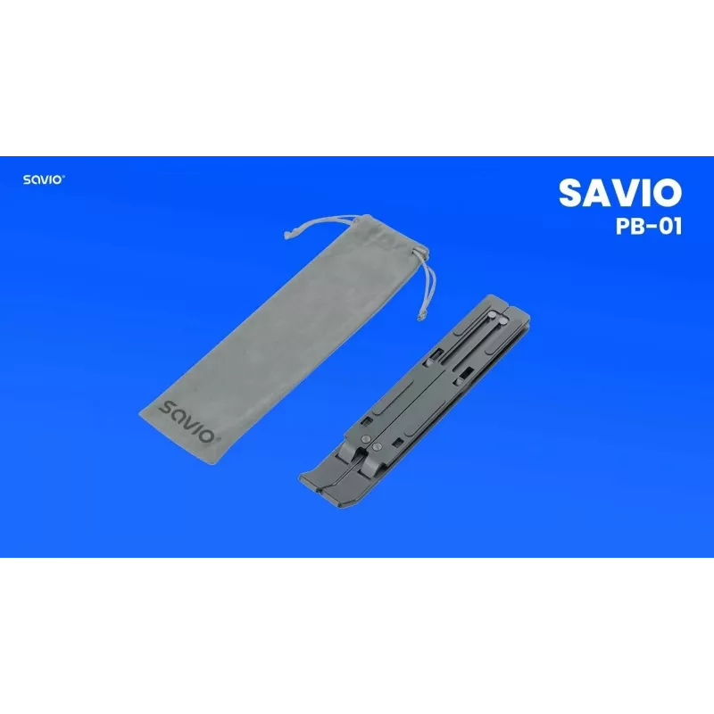 Portatīvā datora statīvs Savio SAVPB-01 sudrabains