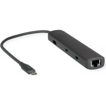 Dokstacija ROLINE 12021124 USB 3.2 Gen 1 Type-C pelēka vadu