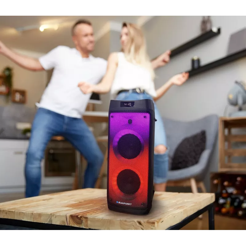 Sistēmas audio PLL FM USB/SD/BT 2xKaraoke FULL LED PartyBox