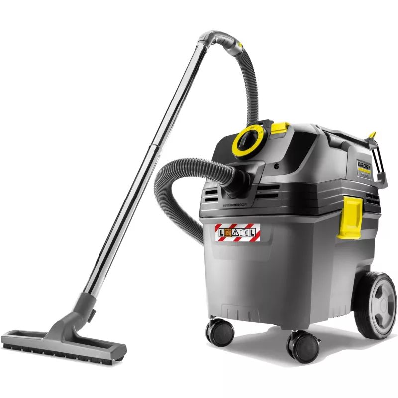 Mucas putekļsūcējs Kärcher NT 30/1 Ap L — sausā un mitrā tīrīšana, 30 L tilpums, 1380 W, 74 l/s gaisa plūsma, 25.4 kPa