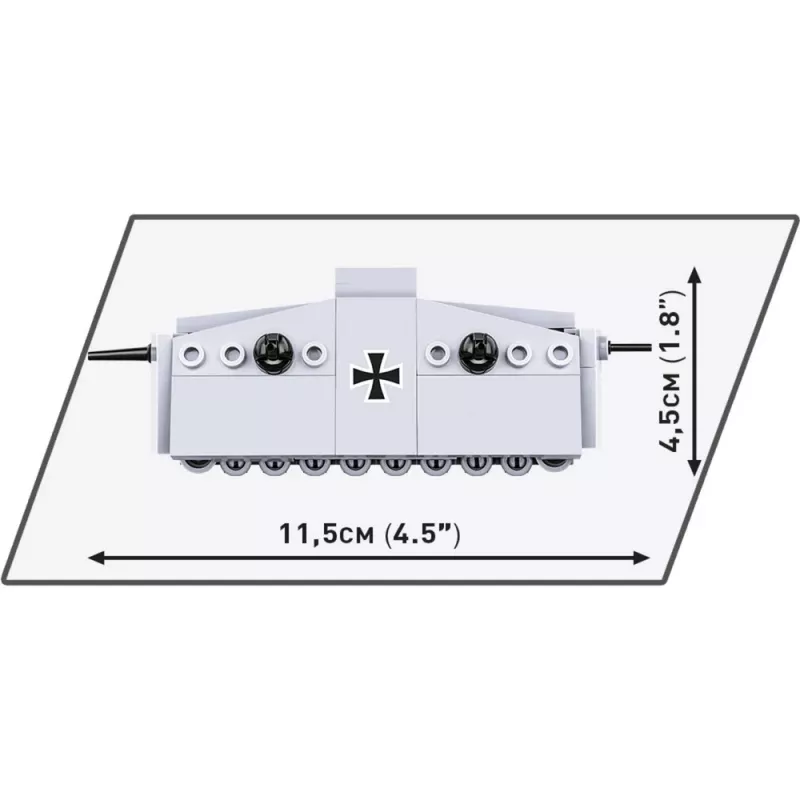 COBI Sturmpanzerwagen A7V būvkomplekts — 119 gabali, ieteicamais vecums 5+, sudraba krāsā