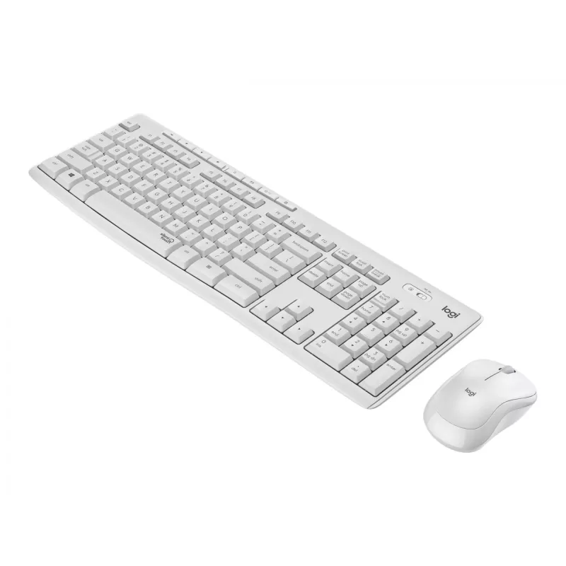 Logitech MK295 Silent - tastatūras un peles komplekts - bezvadu - 2,4 GHz - itāļu - pelēkbalts