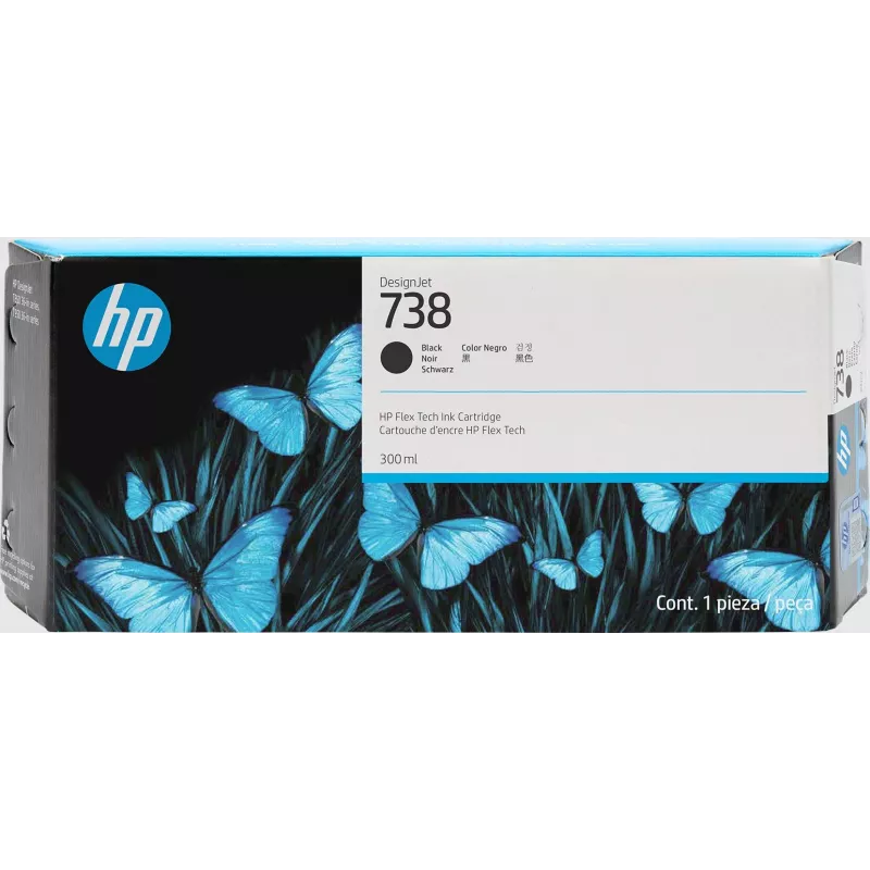HP 738 300 ml melna tintes kasetne priekš DesignJet