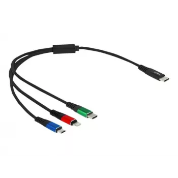 DeLOCK USB uzlādes kabelis 3-in-1 USB Type-C Lightning Micro USB 30 cm