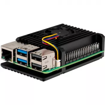 Joy-IT Armor Case BLOCK ACTIVE SBC-korpuss, piemērots izstrādes komplektiem Raspberry Pi (RB-AlucaseP5-07FAN)