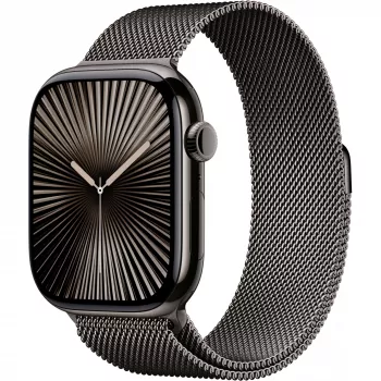 Apple Watch Series 10 GPS + Cellular 46mm Slate Titanium Case ar Slate Milanese Siksniņu - M/L (MWYW3QF/A)
