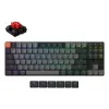 Mehāniskā tastatūra Keychron K1X-B1, 80% (87 taustiņi), USB + Bluetooth, QWERTY angļu, pelēka, RGB fona apgaismojums
