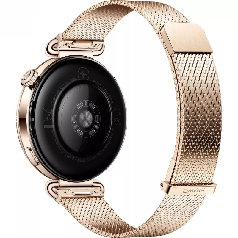 Viedpulkstenis HUAWEI WATCH GT6 1,32 collu AMOLED, 41 mm, nerūsējošais tērauds, zelts, milānas aproce, IP69, 14 dienu baterija