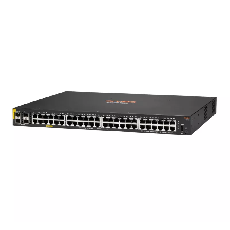 HPE Aruba Networking CX 6000 48G Class4 PoE 4SFP 370W pārvaldīts L3 Gigabit Ethernet (10/100/1000) Power over Ethernet (PoE) 1U