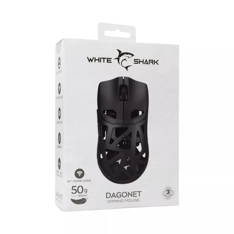 White Shark WGM-5019 Dagonet Wireless 24000 dpi Melns