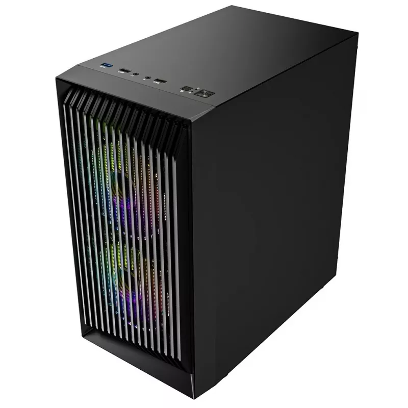 Logic Atos ARGB Mini USB 3.0 Micro Tower korpuss, melns (AM-ATOS-10-0000000-0002)