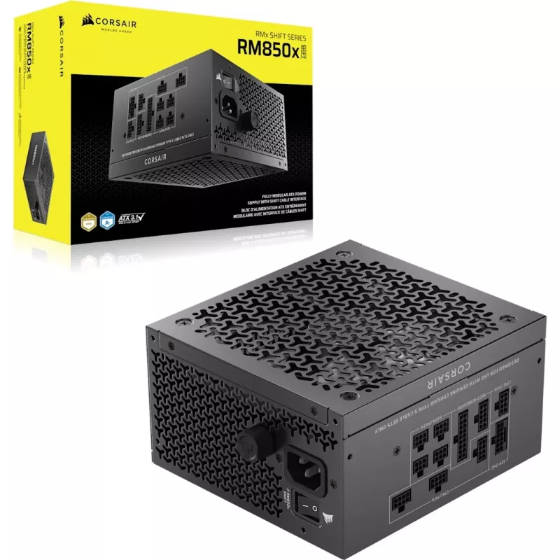 Barošanas bloks CORSAIR RMx Shift Series RM850x 850W ATX 24-pinu, 80 PLUS Gold, melns, 140mm ventilators