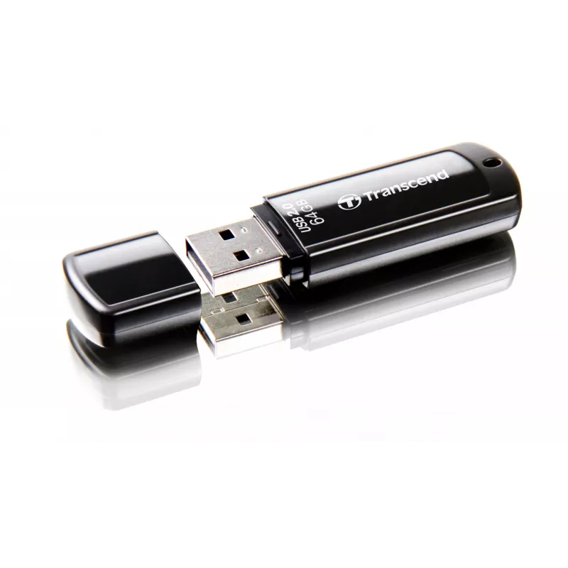 USB zibatmiņa Transcend JetFlash 350 64GB, USB 2.0, melna