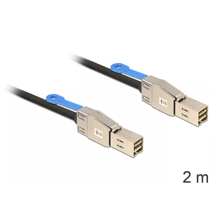 DeLOCK 83395 Serial Attached SCSI (SAS) kabelis 2 m Melns