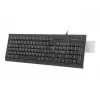 Vadu pilnizmēra tastatūra NATEC MORAY mājai/birojam USB QWERTY US International melna, 104 taustiņi, ciparu bloks