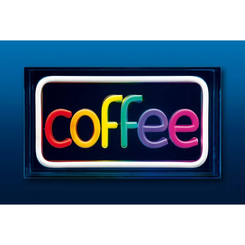 Neona LED zīme ActiveJet AJE-NEON COFFEE, daudzkrāsu, USB 5V, virsmas montāža, AS plastmasas rāmis