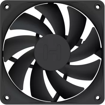 120 mm korpusa ventilatoru 4 paka HYTE FA12 melns, PWM atbalsts, standarta 120mm montāža