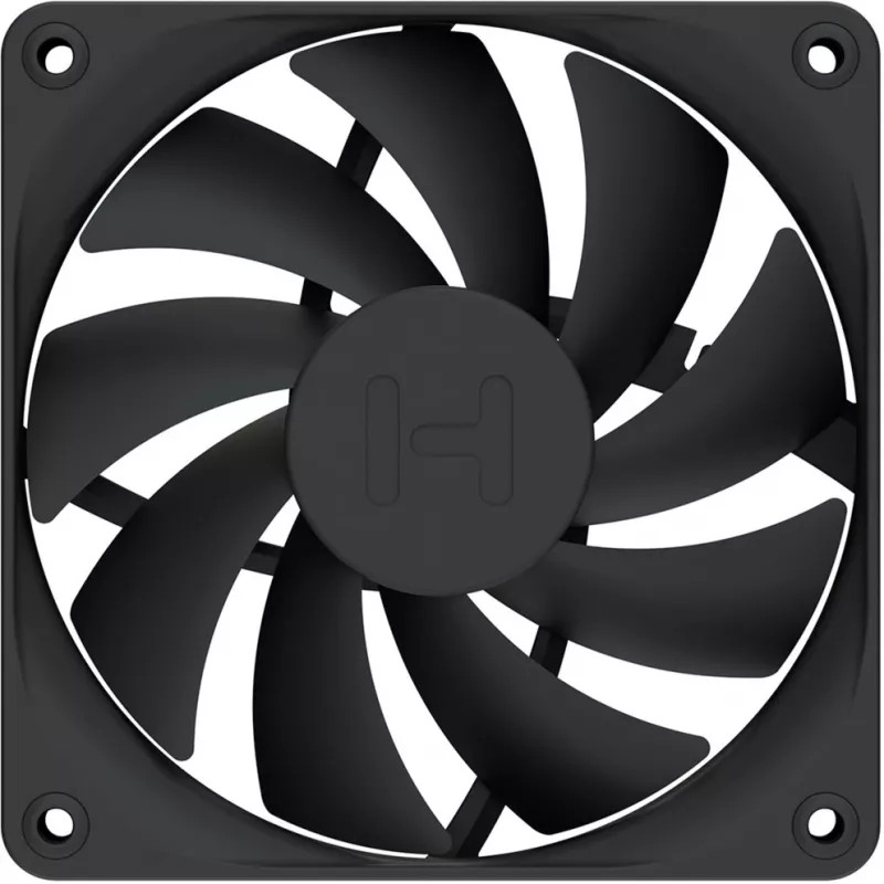 120 mm korpusa ventilatoru 4 paka HYTE FA12 melns, PWM atbalsts, standarta 120mm montāža