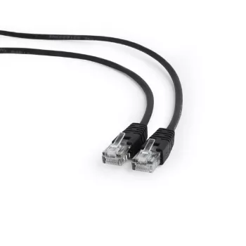 Patch cord cat. 5E liešanas sprieguma samazinājums 50u spraudņi, 1 m, melns