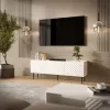 TV skapis Cama LUCCA 3D 165×40×59 cm, balts, skaidu plātnes virsma