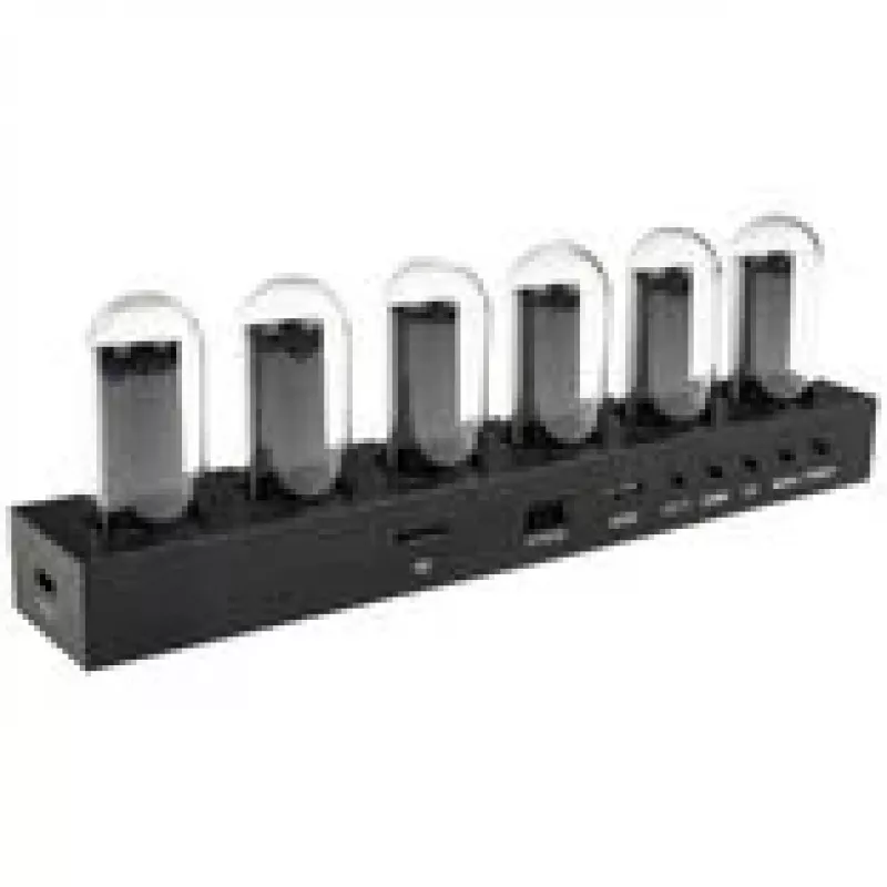 Galda pulkstenis Lamptron DC601 IPS melns — digitālais galda pulkstenis ar IPS displeju