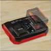Einhell Power-X-Twincharger 3 A akumulatora lādētājs iekštelpām melns - sarkans (4512069)