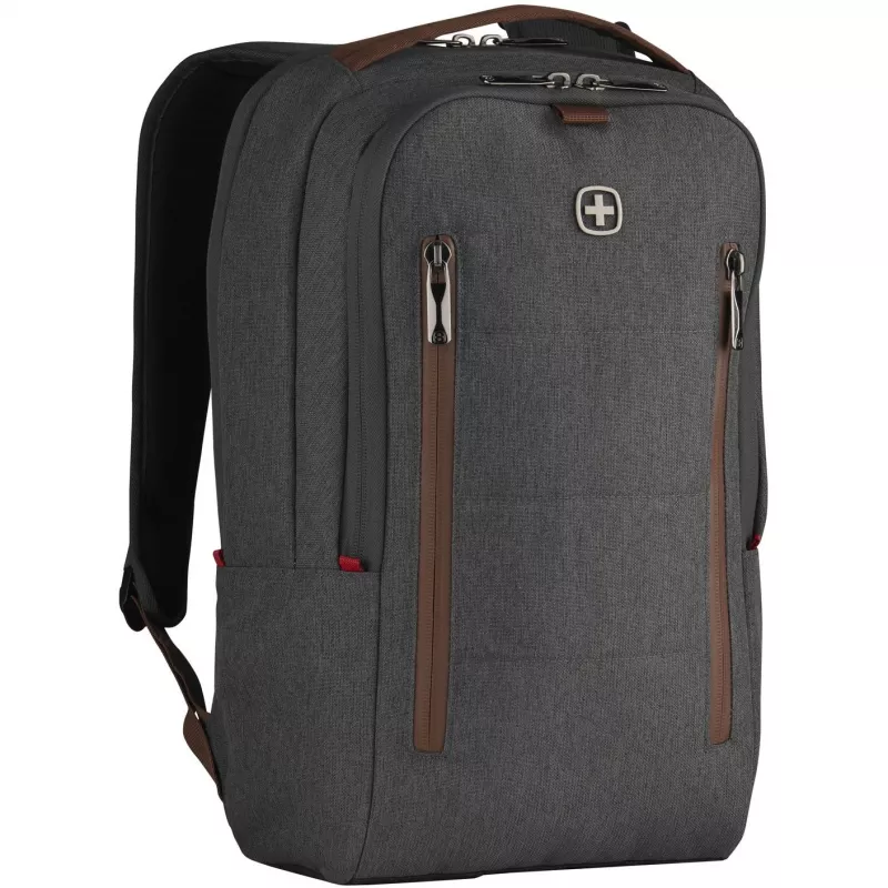 WENGER City Upgrade 40.64cm 16Zoll portatīvā mugursoma ar šķērsvirziena dienas somu, pelēka