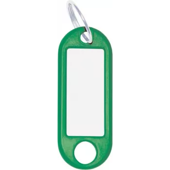 Atslēgu birku komplekts WEDO 262 101804 — zaļi plastmasas identifikatori 21 × 52 mm, iepakojumā 10 gab.