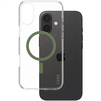 PanzerGlass CARE Urban Combat caurspīdīgs maciņš ar zaļu MagSafe iPhone 16 Plus