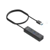 UNITEK Y-3089V01 saskarnes centrmezgls USB 3.2 Gen 1 (3.1 Gen 1) Type-A 5000 Mbit/s Melns