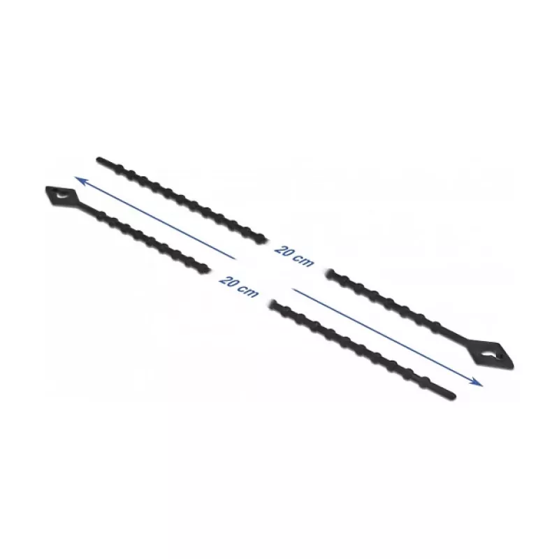 Paralēlās ieejas kabeļa saite DeLOCK Beaded kabelis Tie G 200 x P 2,4 mm melna 100 gab.