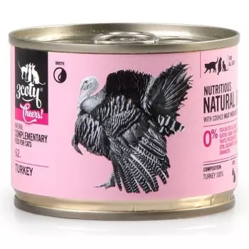 Papildu mitrā kaķu barība 3coty TURKEY Cheers! bundža 160 g — monoproteīnu, pieaugušiem kaķiem, bez lipekļa un bez cukura