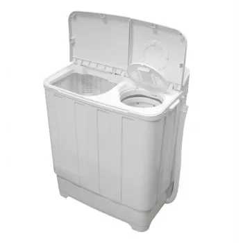 Pusautomātiskā veļas mazgājamā mašīna Ravanson XPB-800 — 7,5 kg ietilpība, 1400 apgr./min, augšējā ielāde, balta