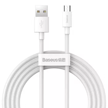 USB A uz Micro‑USB B kabelis Baseus TZCAMZJ-02 1,5 m Balts