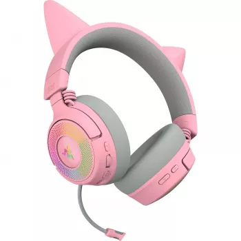 Razer Kraken Kitty V3 Pro - Quartz austiņas, vadu un bezvadu, galvas saite, spēlēm, USB Type-A, Bluetooth, rožu krāsa
