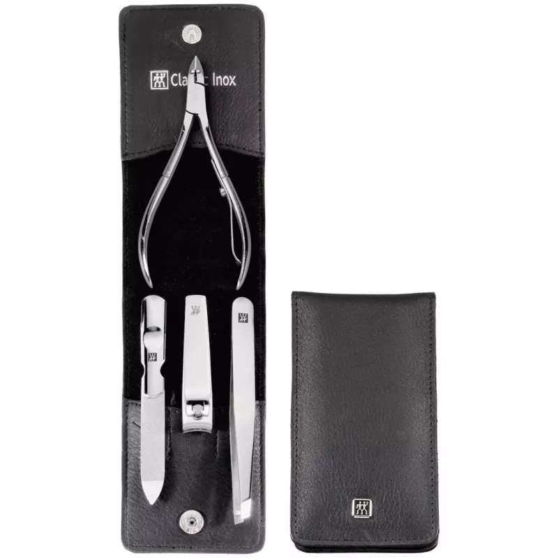 ZWILLING 97438-004-0 4-daļīgs manikīra komplekts melnā ādas maciņā