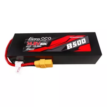 Gens ace G-Tech 8500mAh 14.8V 60C 4S1P Lipo akumulatora bloks ar PC materiāla korpusu un XT90 spraudni