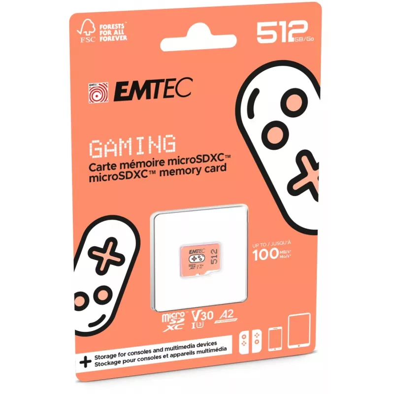 MicroSDXC atmiņas karte Emtec Gaming 512 GB