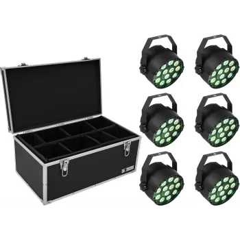 LED PAR gaismas komplekts EUROLITE 6x TCL Spot ar transporta koferi, modelis TDV-1