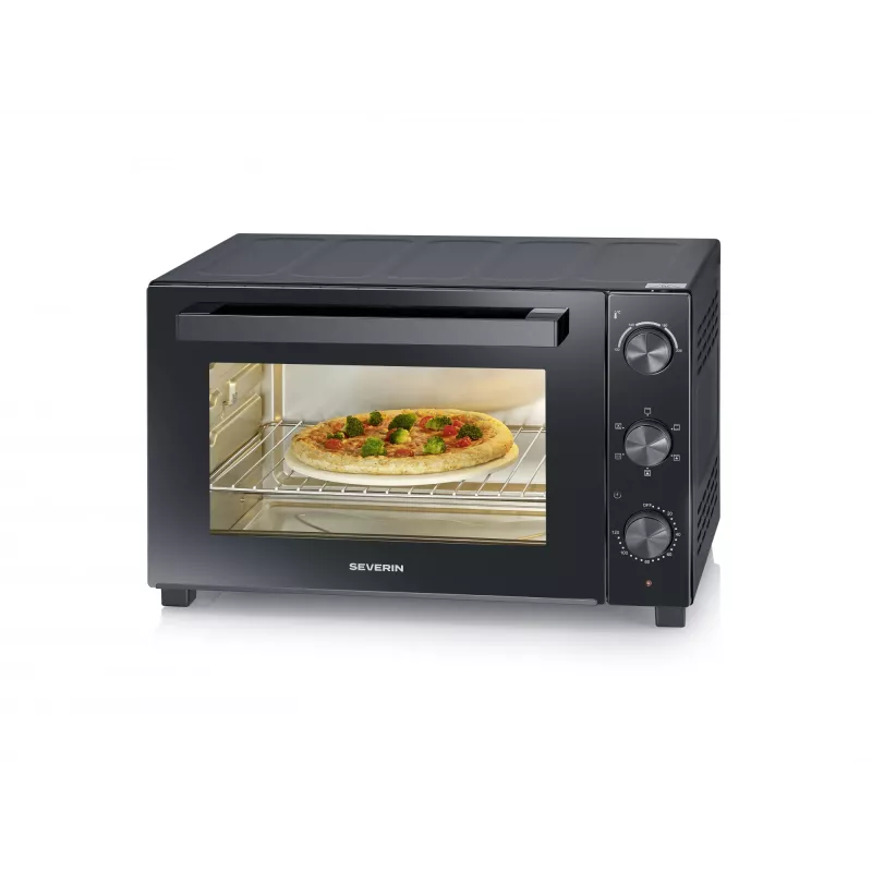 Galda elektriskā cepeškrāsns SEVERIN TO 2076 — 46 L, 1800 W, brīvi stāvoša, melna, 515×420×365 mm